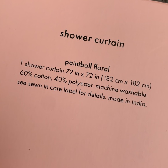 ✨HP✨ Kate Spade Paintball Floral Shower Curtain - Picture 5 of 5